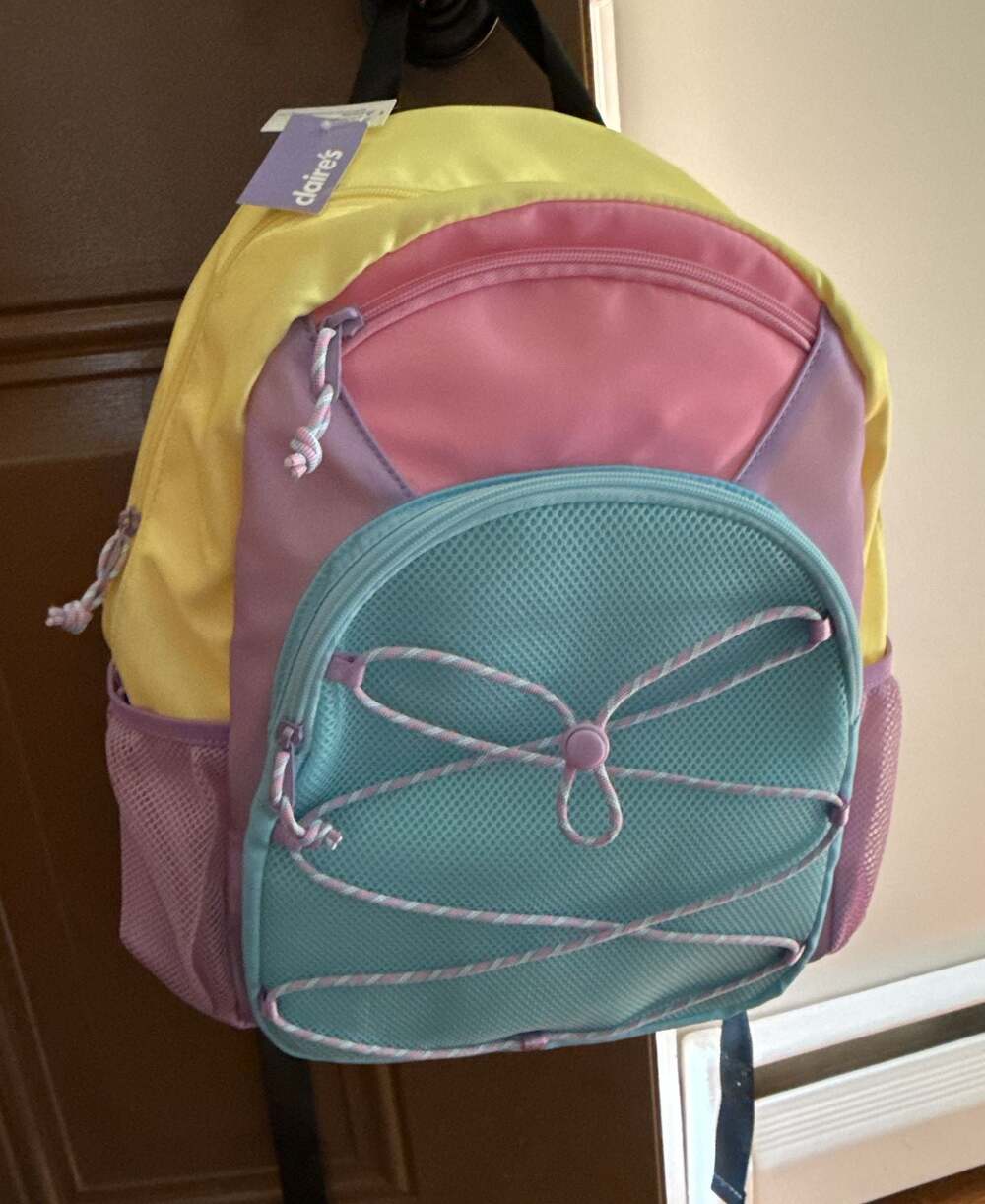 Purple Claire’s Accessories School Bag / Backpack With Zipper